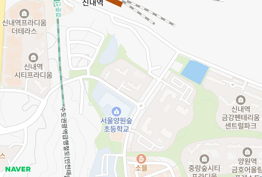 서울특별시 중랑구 망우동 신내역힐데스하임 위치·실거래 시세 지도