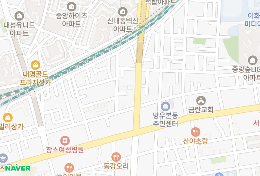 서울특별시 중랑구 신내동 조호그레이스 위치·실거래 시세 지도
