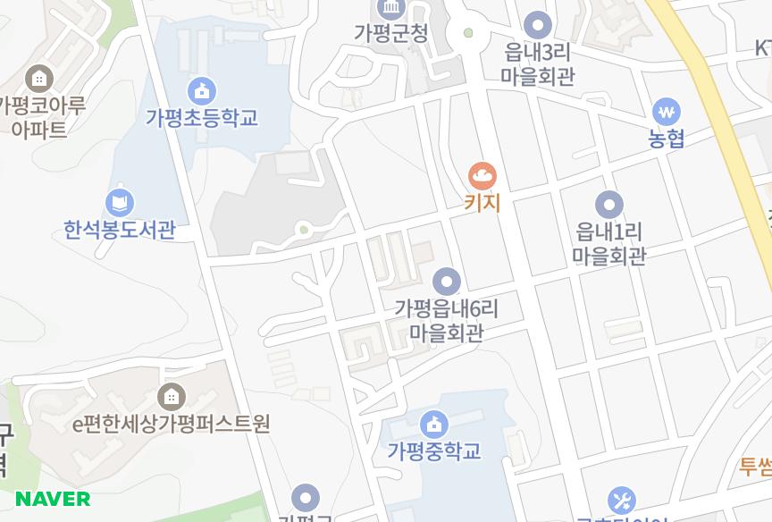 경기도 가평군 가평읍 읍내리 중앙 위치·실거래 시세 지도