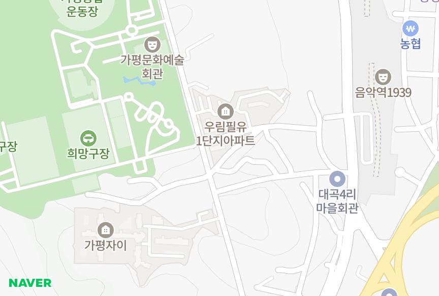 경기도 가평군 가평읍 대곡리 우림필유2단지 위치·실거래 시세 지도