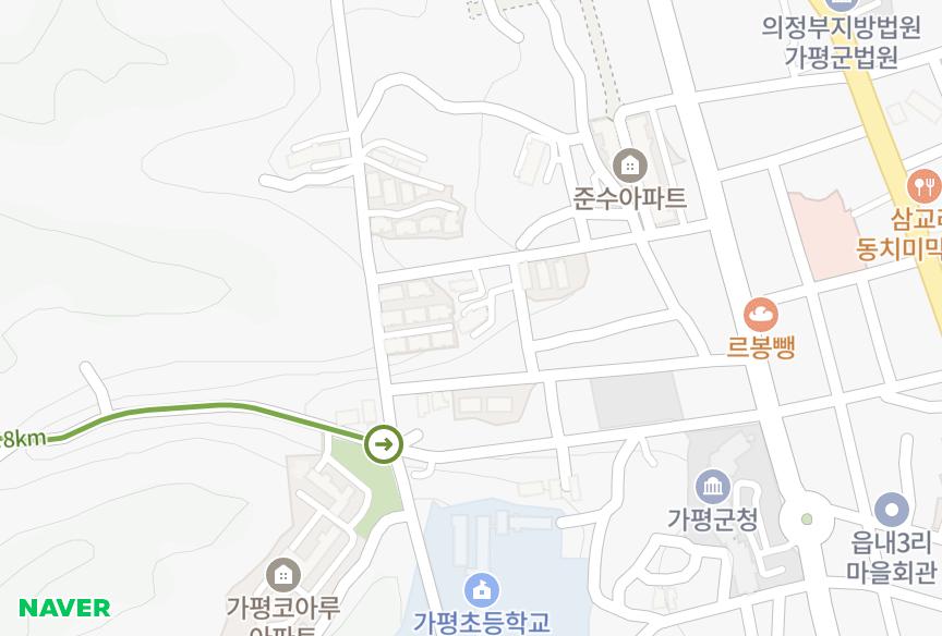 경기도 가평군 가평읍 읍내리 에코2차 위치·실거래 시세 지도