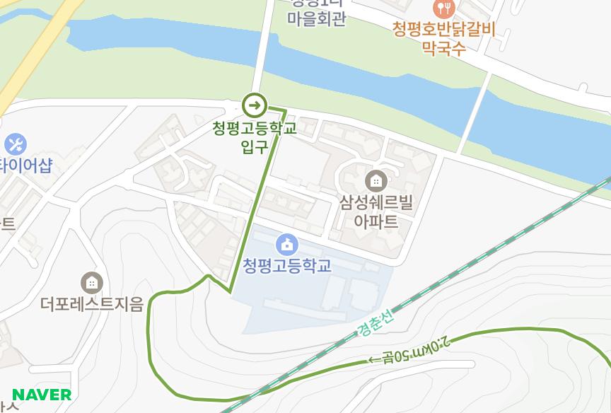 경기도 가평군 청평면 청평리 청일덱스빌7동 위치·실거래 시세 지도