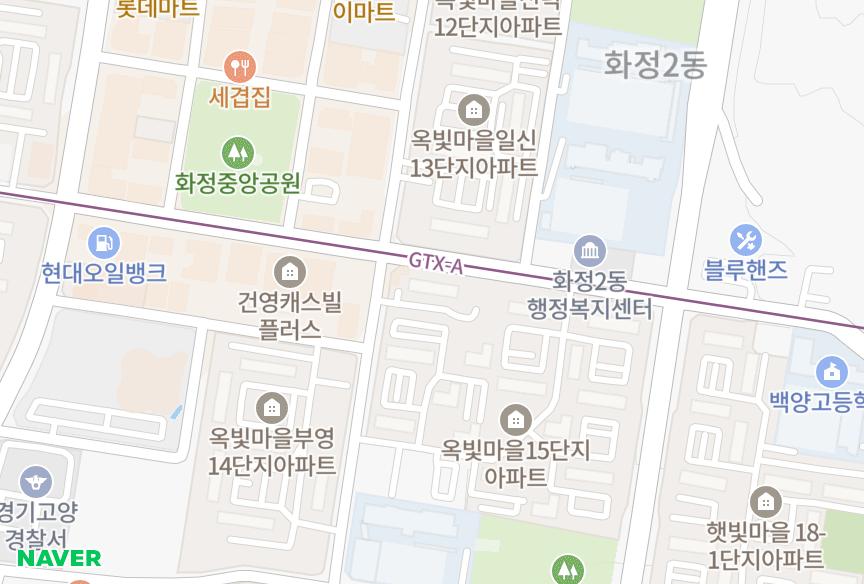경기도 고양시 덕양구 화정동 옥빛마을15단지 위치·실거래 시세 지도