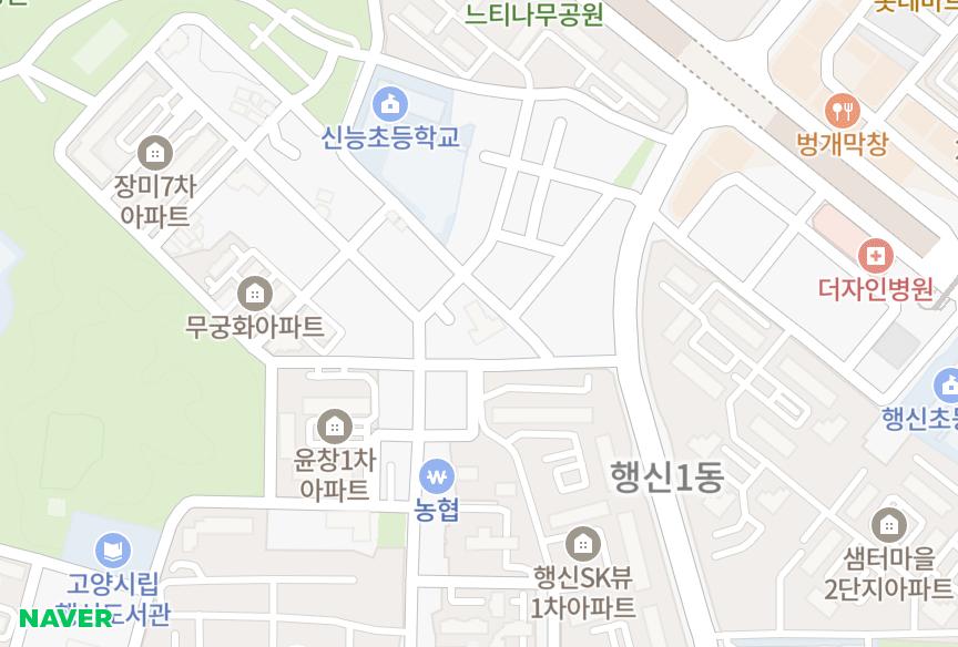 경기도 고양시 덕양구 행신동 윤창6차 위치·실거래 시세 지도