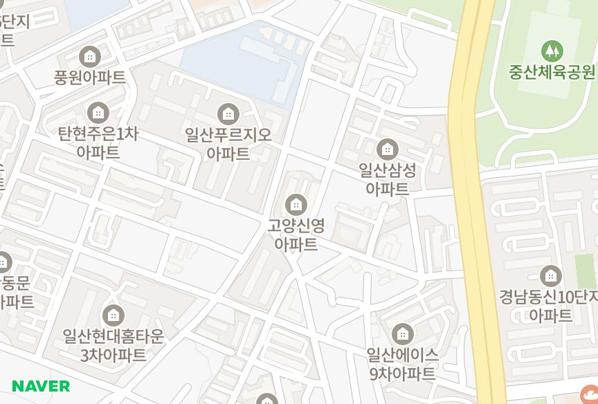 경기도 고양시 일산서구 일산동 신영 위치·실거래 시세 지도