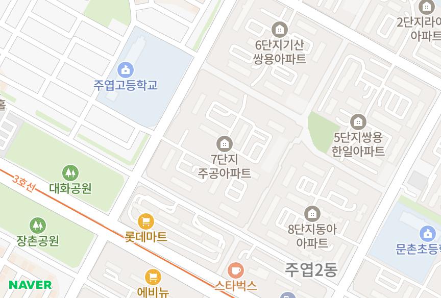 경기도 고양시 일산서구 일산동 탄현주공 위치·실거래 시세 지도