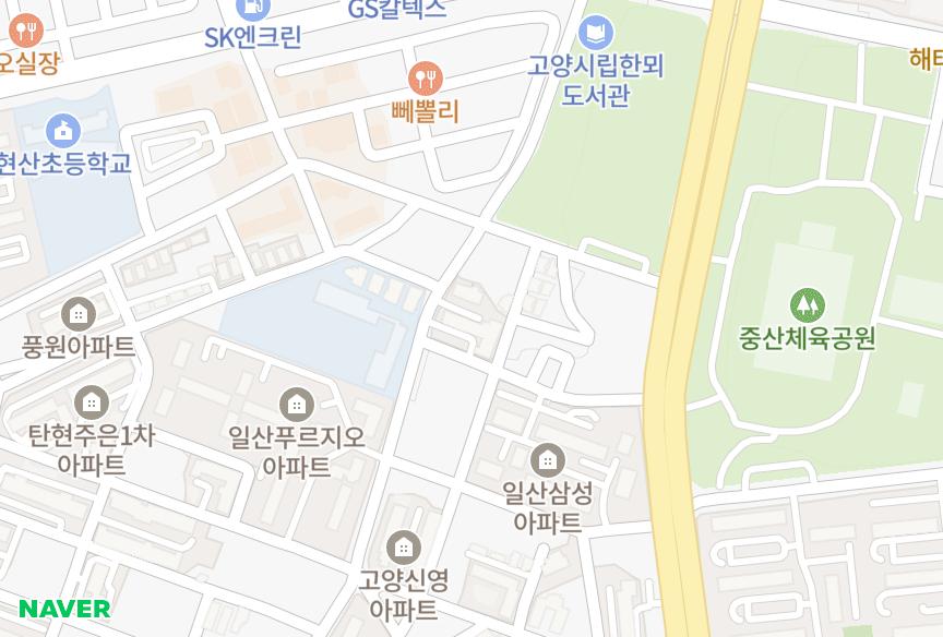 경기도 고양시 일산서구 일산동 미주5차 위치·실거래 시세 지도