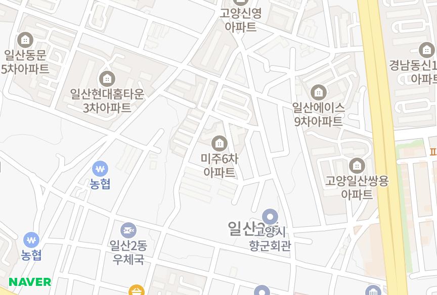 경기도 고양시 일산서구 일산동 일산미주6차 위치·실거래 시세 지도