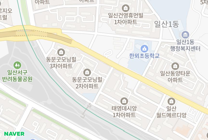 경기도 고양시 일산서구 일산동 풍원리빙프라자 위치·실거래 시세 지도