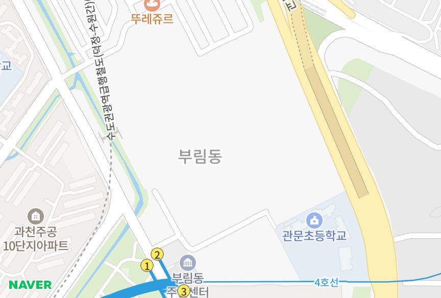 경기도 과천시 부림동 주공8차 위치·실거래 시세 지도