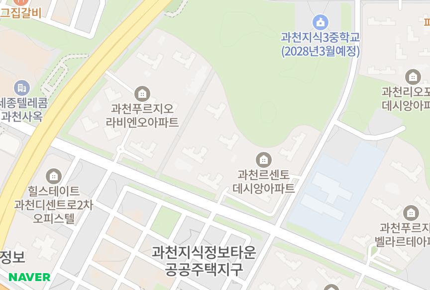경기도 과천시 갈현동 과천르센토데시앙 위치·실거래 시세 지도