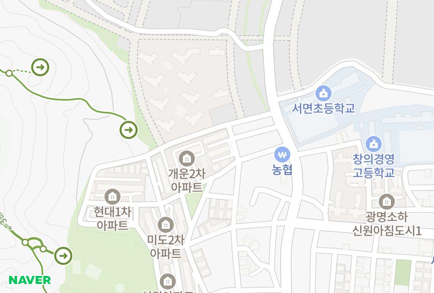 경기도 광명시 소하동 개운 위치·실거래 시세 지도