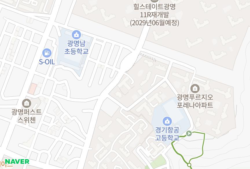 경기도 광명시 광명동 팰리스필1차 위치·실거래 시세 지도