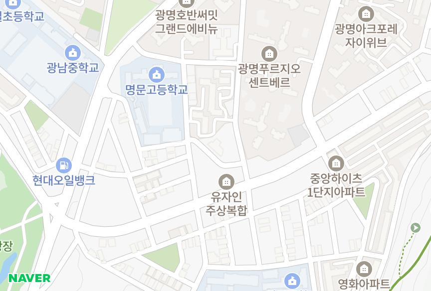 경기도 광명시 광명동 광명휴먼림 위치·실거래 시세 지도