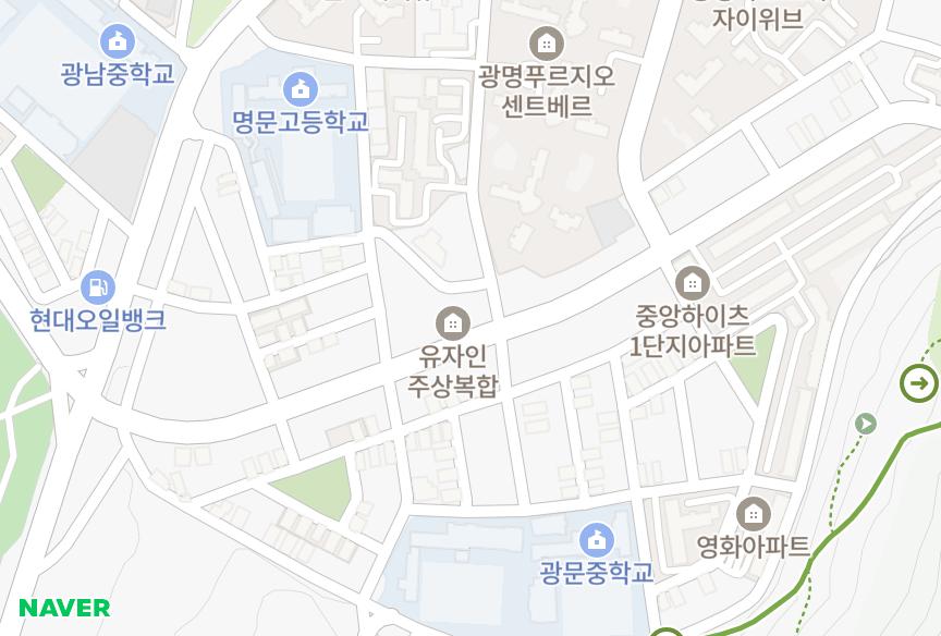 경기도 광명시 광명동 유자인 위치·실거래 시세 지도
