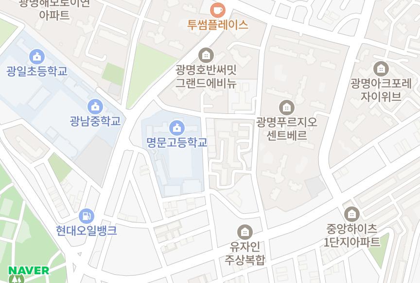 경기도 광명시 광명동 정다움 위치·실거래 시세 지도