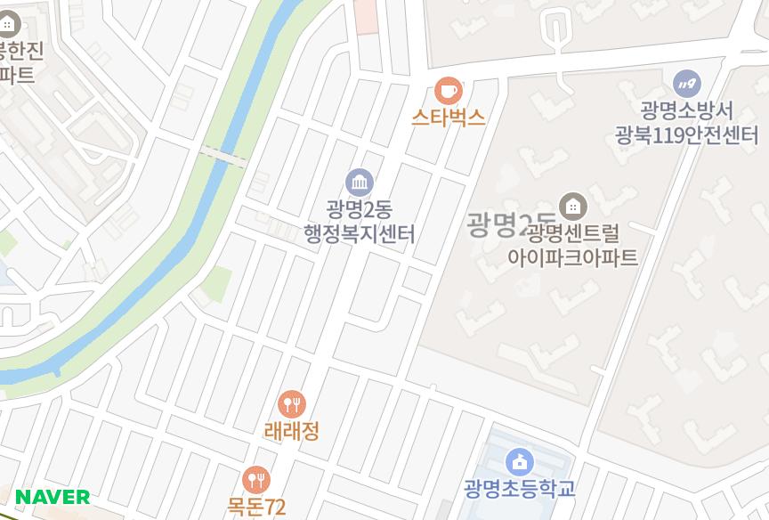 경기도 광명시 광명동 더프라임타워 위치·실거래 시세 지도