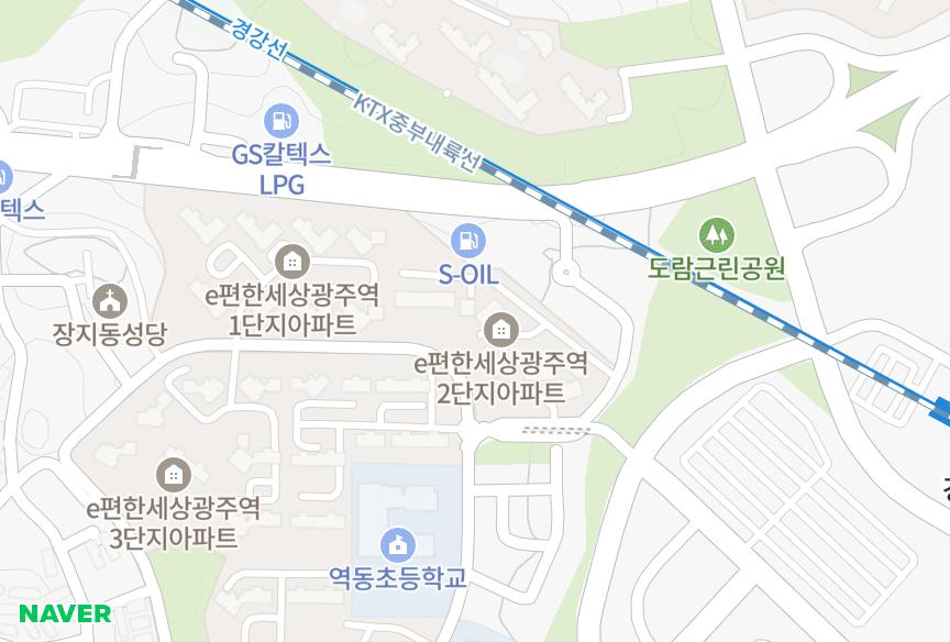 경기도 광주시 역동 e편한세상광주역2단지 위치·실거래 시세 지도