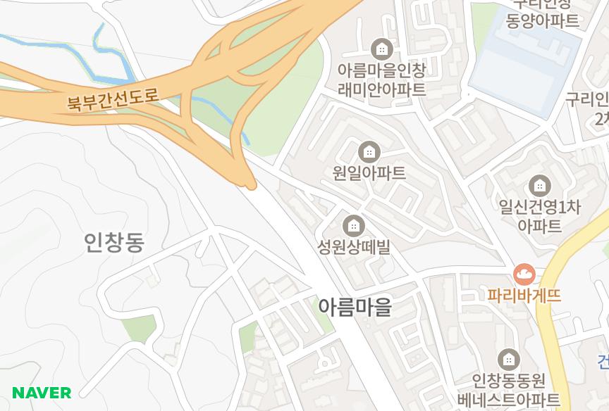 경기도 구리시 인창동 다우림 위치·실거래 시세 지도