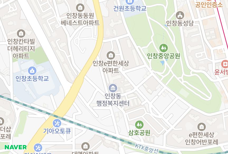 경기도 구리시 인창동 정은스카이빌 위치·실거래 시세 지도