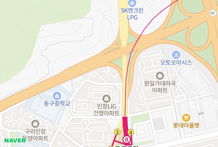 경기도 구리시 인창동 인창풍림아이원 위치·실거래 시세 지도