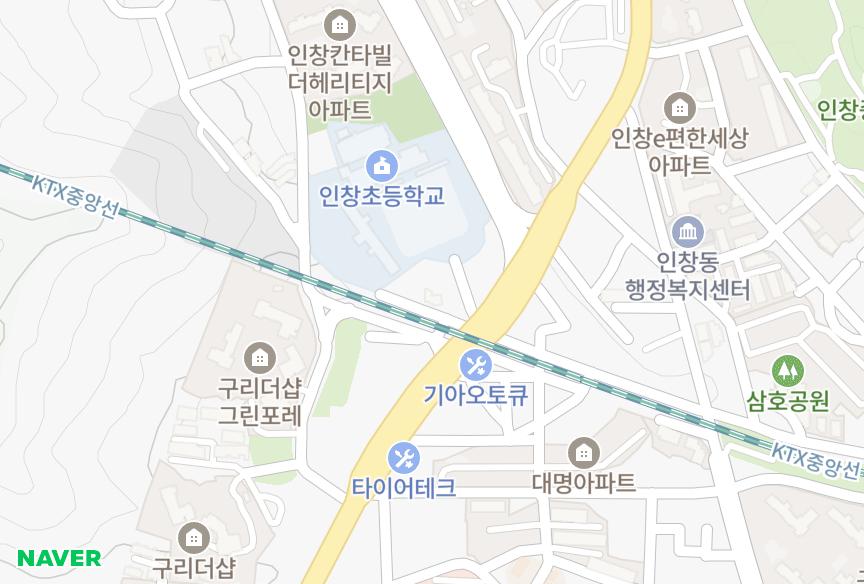 경기도 구리시 인창동 동산아트빌 위치·실거래 시세 지도