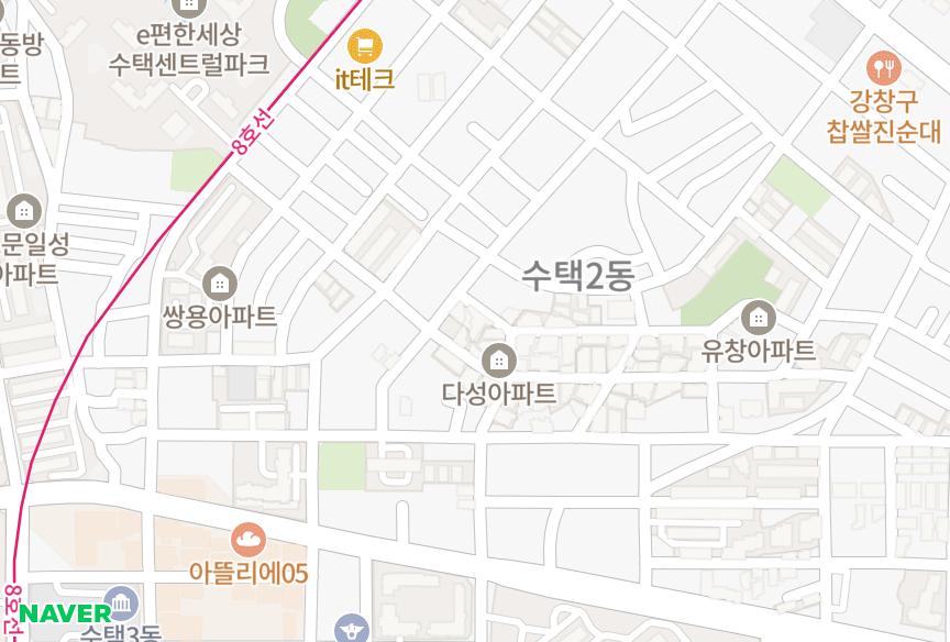 경기도 구리시 수택동 한솔푸른 위치·실거래 시세 지도