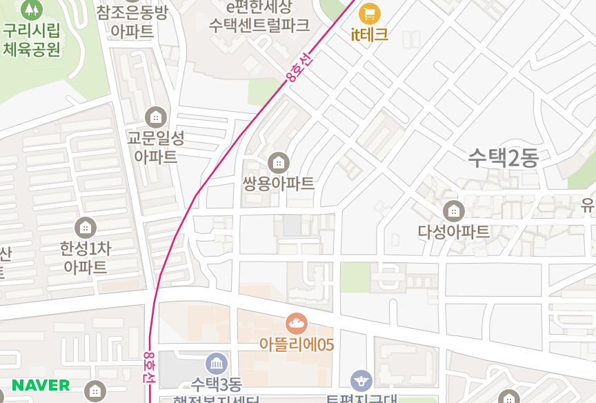 경기도 구리시 수택동 신래 위치·실거래 시세 지도