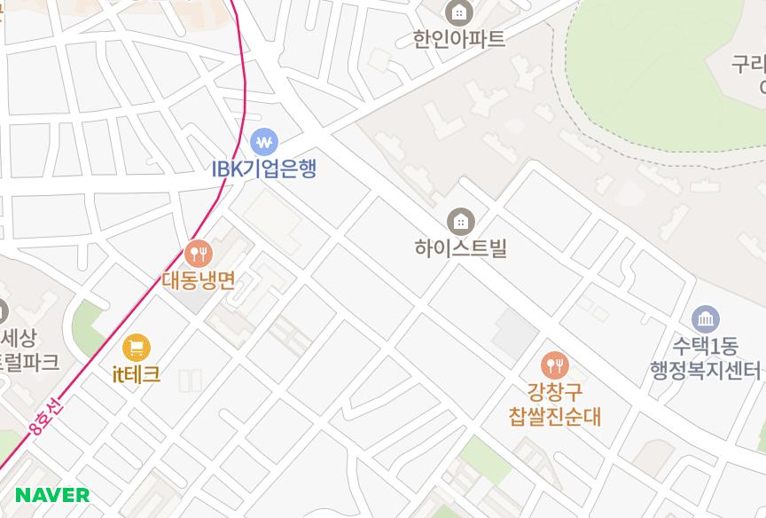 경기도 구리시 수택동 그린하우스 위치·실거래 시세 지도