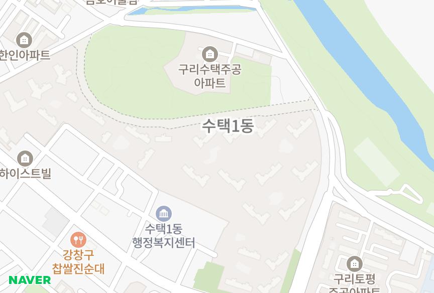 경기도 구리시 수택동 화창 위치·실거래 시세 지도