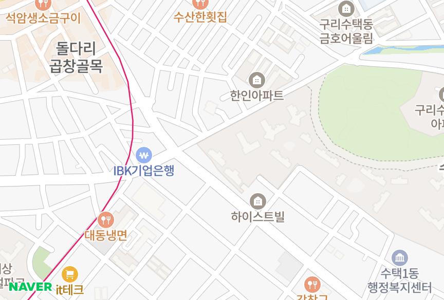 경기도 구리시 수택동 대우A 위치·실거래 시세 지도