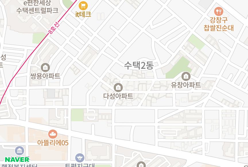경기도 구리시 수택동 나래 위치·실거래 시세 지도