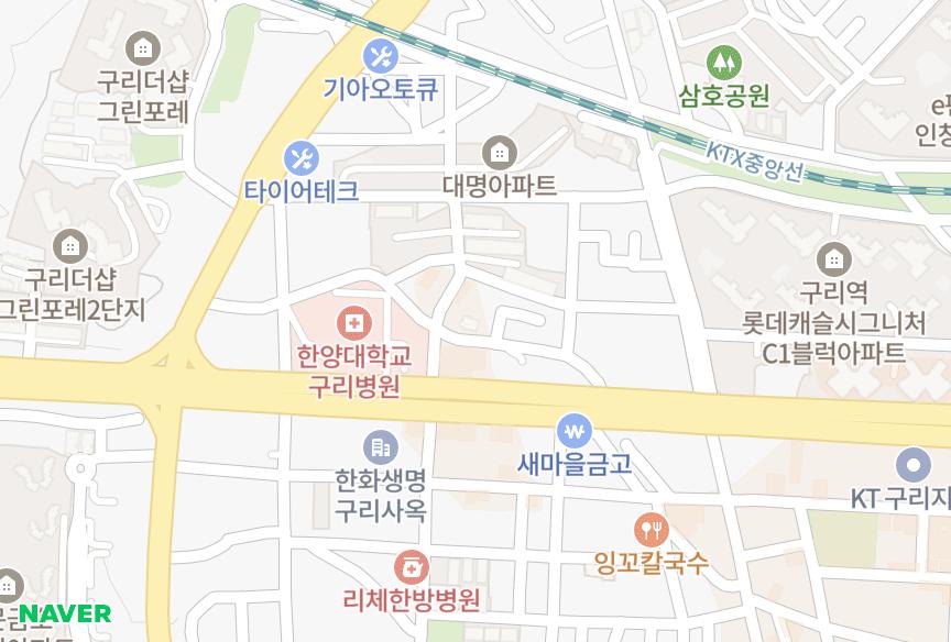 경기도 구리시 교문동 삼산 위치·실거래 시세 지도