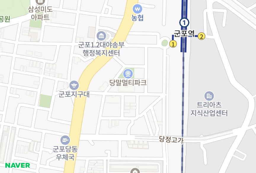 경기도 군포시 당동 당동누리에뜰해밀 위치·실거래 시세 지도