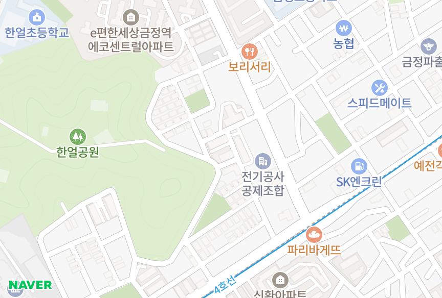 경기도 군포시 금정동 상안 위치·실거래 시세 지도