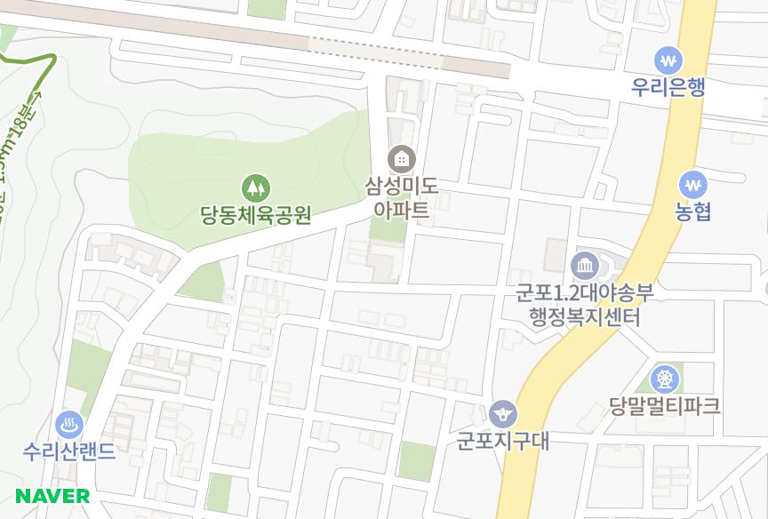 경기도 군포시 당동 풍성2차 위치·실거래 시세 지도