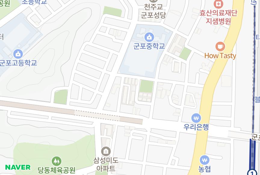 경기도 군포시 당동 풍성 위치·실거래 시세 지도
