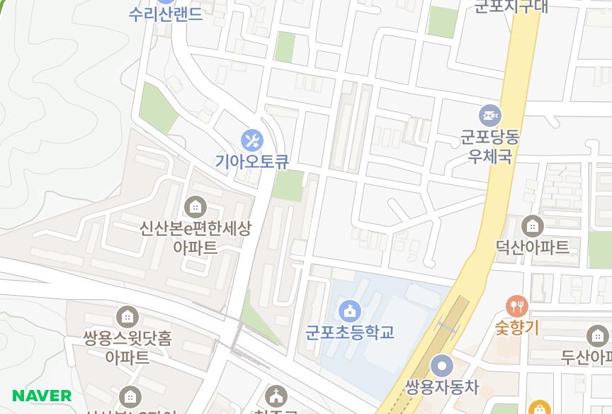 경기도 군포시 당동 무지개마을2차케이씨씨 위치·실거래 시세 지도