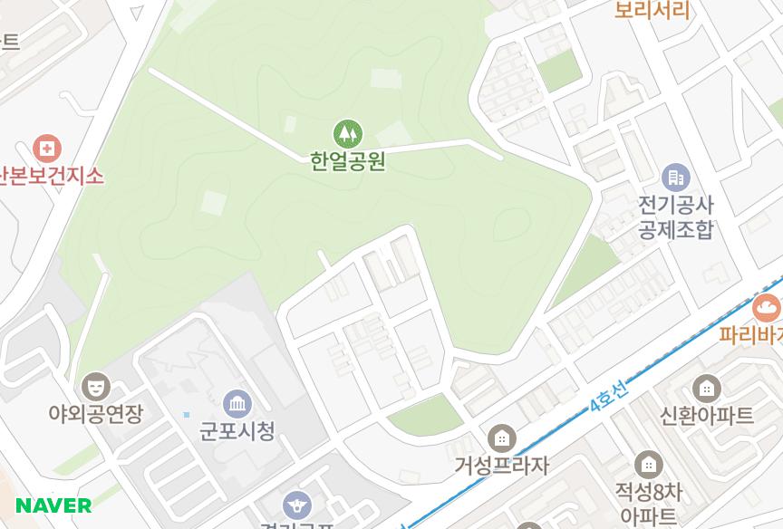경기도 군포시 금정동 대흥 위치·실거래 시세 지도