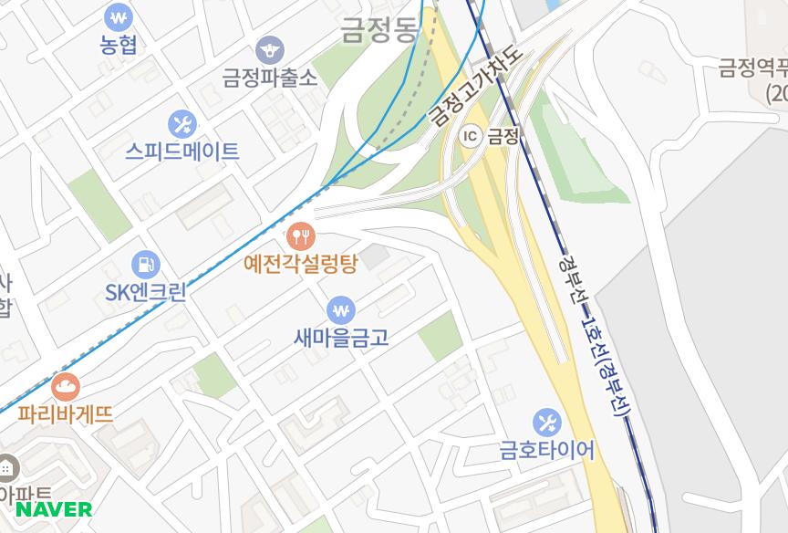 경기도 군포시 금정동 기오7차 위치·실거래 시세 지도