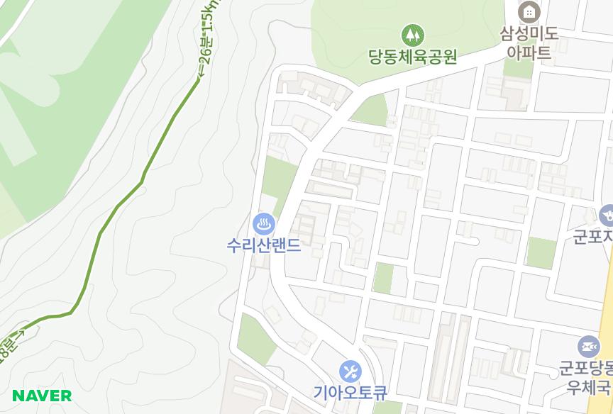경기도 군포시 당동 정일 위치·실거래 시세 지도