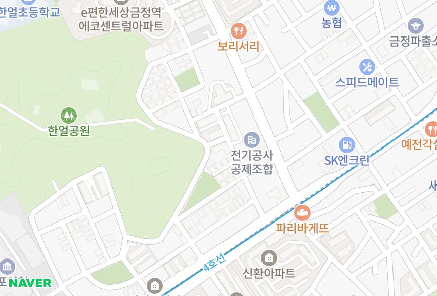 경기도 군포시 금정동 신안 위치·실거래 시세 지도