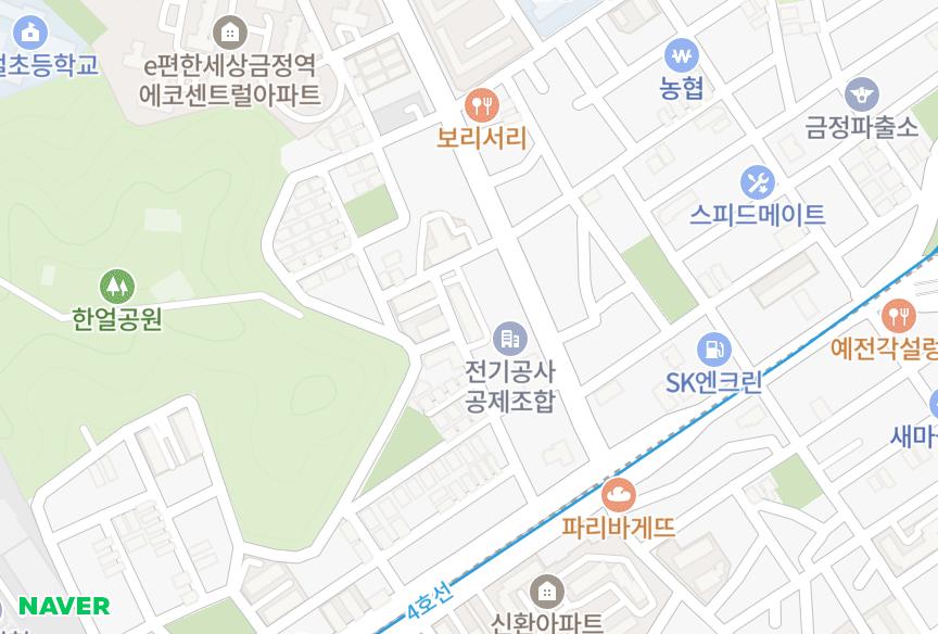 경기도 군포시 금정동 대흥5차 위치·실거래 시세 지도