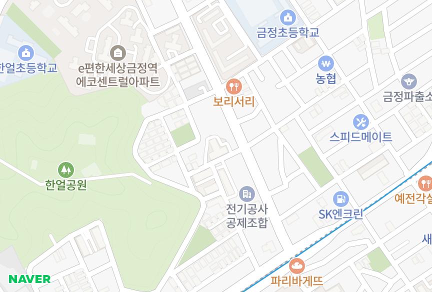 경기도 군포시 금정동 장미 위치·실거래 시세 지도