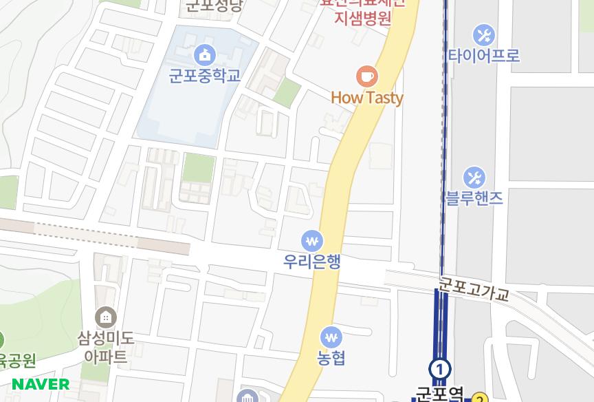 경기도 군포시 당동 당동은성 위치·실거래 시세 지도