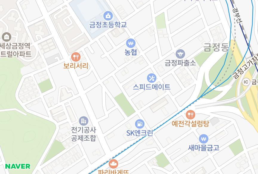 경기도 군포시 금정동 기오6차 위치·실거래 시세 지도