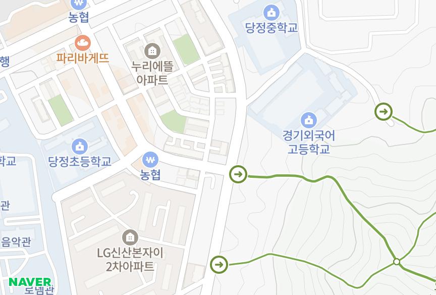 경기도 군포시 당정동 오르난자연애 위치·실거래 시세 지도