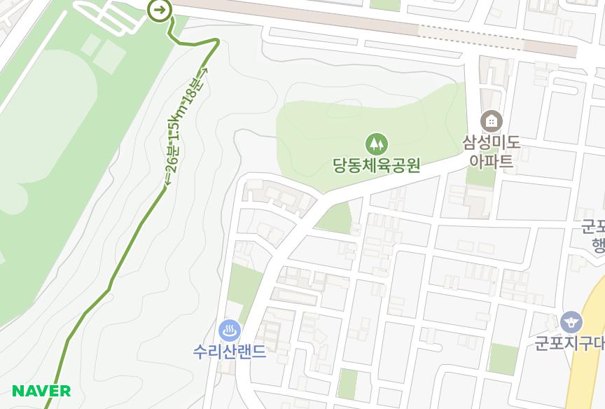 경기도 군포시 당동 베이 위치·실거래 시세 지도