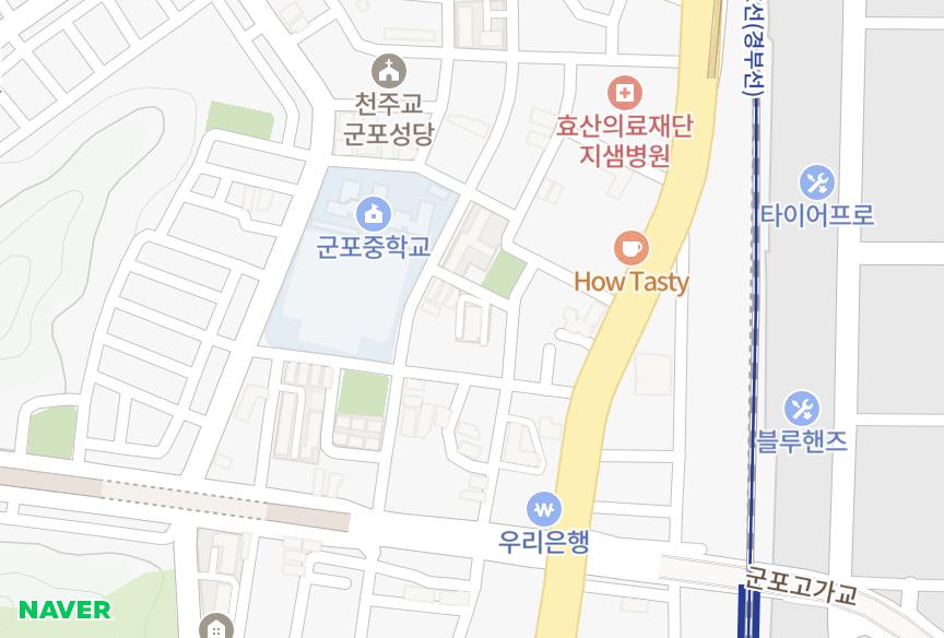 경기도 군포시 당동 장미 위치·실거래 시세 지도