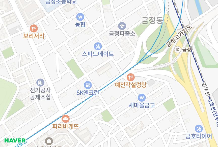경기도 군포시 금정동 오성푸르메 위치·실거래 시세 지도